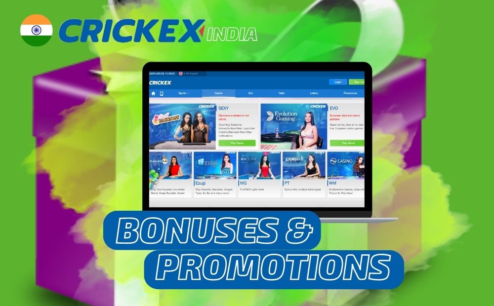 bonuses and promotions of Crickex India Review