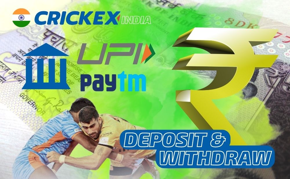 Deposit and withdraw functions at Crickex India sports betting platform guide